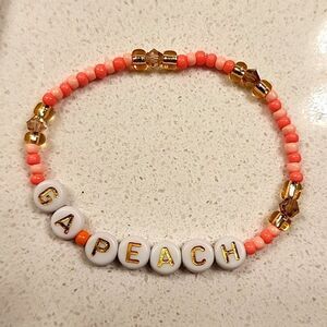 Custom GA Peach Glass Bead Bracelet